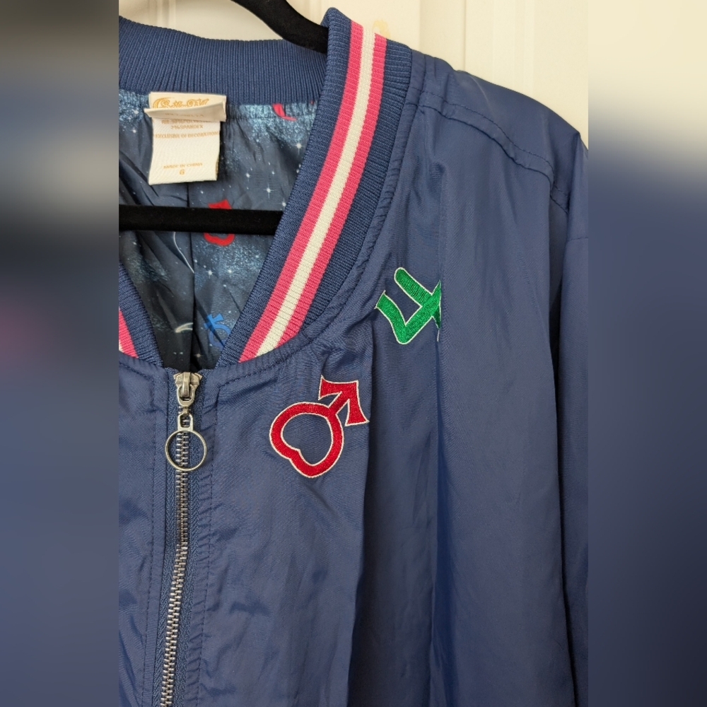 NWOT Sailor Moon x Torrid Navy Bomber Jacket with Pink Accents Plus - Picture 6 of 11